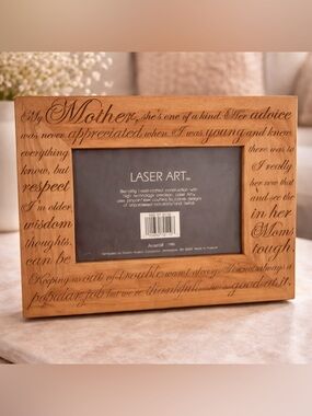 Laser Art “My Mother” Engraved Wood Picture Frame | 4x6 Photo | Avanti Gift
